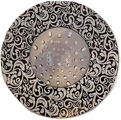 Handy Housewares 5.25" Diameter Decorative Designer Pattern Kitchen Sink Strainer/Food Trap (Single Pack, Black Pattern)