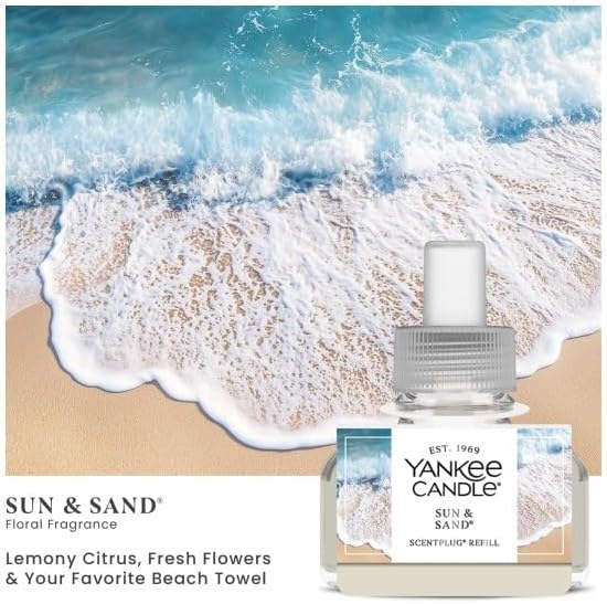 Yankee Candle ScentPlug Refills - Midsummer Night, Sage & Citrus, Coconut Beach, Sun & Sand (Pack of 4)