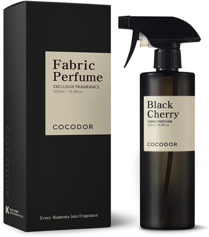COCODOR Fragrance Room Spray /Black Cherry / 16.9oz(500ml)/ Made with Essential Oils, scented room closet fabric odor eliminator spray