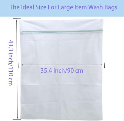 2 Pack 43 x 35 inch Oversize Laundry Bags Mesh Wash Bags, Large Delicates Bag for Washing Machine, Jumbo Laundry Sack for Washing Delicates, Big Clothes, Bed Sheet, Bedcover, Blanket (2)