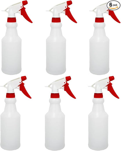6 Pack 16oz Spray Bottles, Reusable Fine Mist Water Sprayer for Plants, Cleaning, High Output Ultrafine Misting Plastic Spray Bottles for Water, Salon, Garden, Kitchen and Bathroon