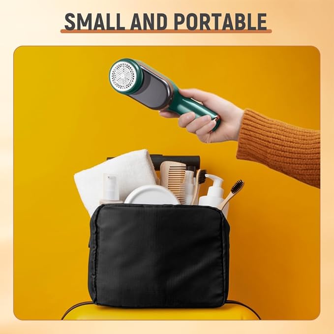 2025 New Electric Lint Remover Rechargeable, Digital Power Display Lint Remover, Rechargeable Lint Remover with 2nd Gear Adjustment 6-Leaf Blades, Fabric Shaver for Clothes Sweaters (Green+White)
