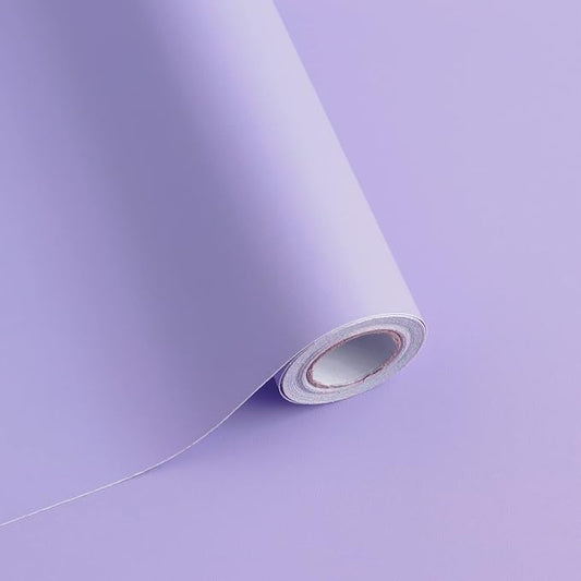 118"x17.7" Purple Wallpaper Solid Color Peel and Stick Wallpaper Purple Contact Paper Solid Color Self-Adhesive Removable Wall Paper for Wall Furniture Cabinet Covering Vinyl Rolls