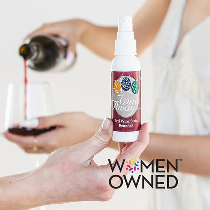 Wine Away Red Wine Stain Remover - For Clothing, Carpet, and Fabrics - Removes Fresh and Dried stains. 2-oz. Travel-friendly size