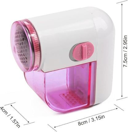 Fabric Shaver, Lint Remover for Clothes, Electric Lint Shaver with 3-Leaf Blades, Battery Operated, Remove Clothes Fuzz, Lint Balls, Pills, Pink and White
