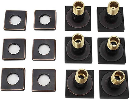 HOMEDEC 2inch Brass Square Massage Shower Body Sprayer Jets, Oil Rubbed Bronze, 6 pack