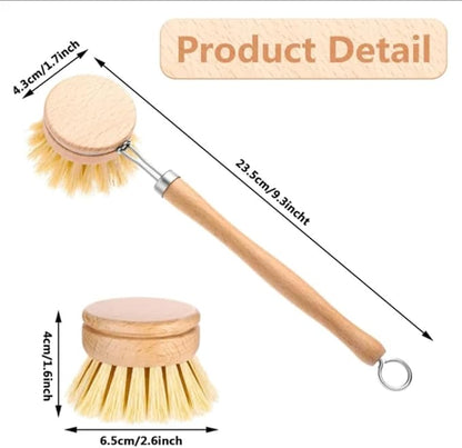 9-Piece Eco-Friendly Kitchen Cleaning Set – Bamboo Dish Brush, Bottle Brushes, Reusable Metal Straws & Cleaning Tools | Zero Waste Household Essentials | Sustainable & Durable Kitchen Accessories