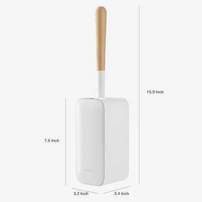 Toilet Cleaner Brush, Diveotree Toilet Brush and Holder for Dead Corner Cleaning, Wall Mounted Toilet Bowl Brush for Bathroom Decor, Toilet Scrubber Brush for Home/Hotel (White, Square-1pack)