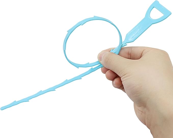3 Pack 20 Inch Drain Clog Remover Snakes, Hair Cleaning Tool Effective Drain Snake Auger Tool for Sink, Shower, Bathtub, and Toilet(Blue)