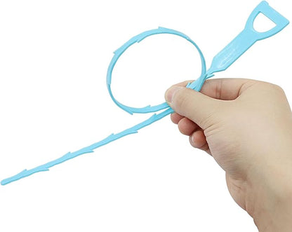 3 Pack 20 Inch Drain Clog Remover Snakes, Hair Cleaning Tool Effective Drain Snake Auger Tool for Sink, Shower, Bathtub, and Toilet(Blue)