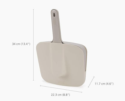 Joseph Joseph CleanTech Wall-Mounted Indoor Dustpan & Brush Set with Dust-Shield Compact, Clean Storage, Handheld Broom