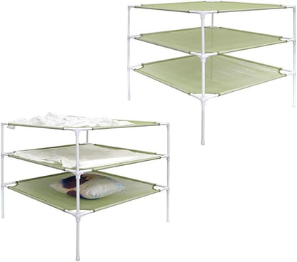 Growsun Sweater Drying Rack 6-Layer Stackable Cloth Mesh Dry Net,Green(Connector Updated)