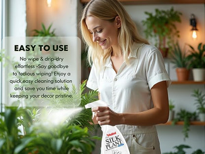 Silk Plant Cleaner Spray No Wipe - Artificial Plant & Silk Flower Cleaner Spray, Dust Remover for Fake Plants, No Wipe, Quick Drying - 16.91oz(3 PACK)