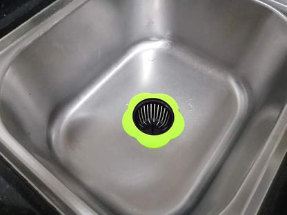 Kitchen Sink Strainer 4 Pack, Pouring strainers，Drain FilterLarge Wide Rim 4.5" Diameter (4.5" Diameter, 4 Color)