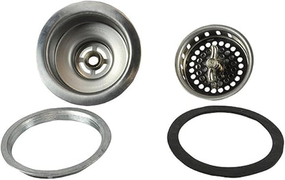 DANCO Twist Tight Kitchen Sink Strainer Assembly, 3-1/2 inch, Stainless Steel, 1-Pack (81077)