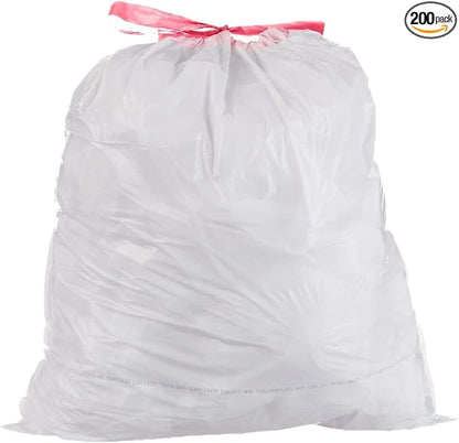 LIMELINEN Tall Kitchen Trash Bags with Drawstring, 200 Count, 13-gallon Trash Bag of 0.9 mil Thickness, Leak and Odor-Resistant, Heavy-Duty Plastic Garbage Bags for Home and Commercial Use