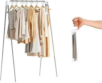 Travel Garment Rack ,Portable and Foldable，Folding Clothes Rack for Dance,Travel,Camping, Drying,RV, Indoor,Outdoor. A Collapsible Mini Clothing Rack.