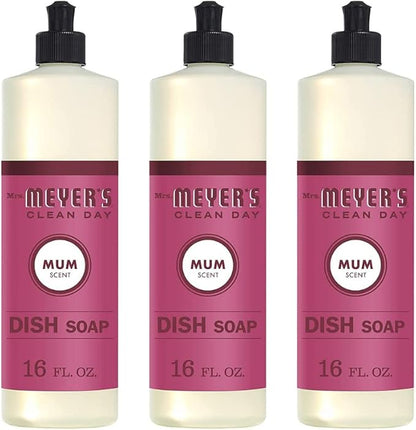 Mrs. MEYER'S Clean Day Liquid Dish Soap, Mum, 16 Fl Oz. (Pack of 3)