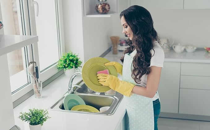 Non-Scratch, Gentle Mesh Dishwashing Sponge, Quick Dry, Odor-Resistant Dish Sponge, Gentle Cleaning for Kitchen, Dishes, Household Cleaning, Stainless Steel & Non-Stick Pans (Pack of 6)