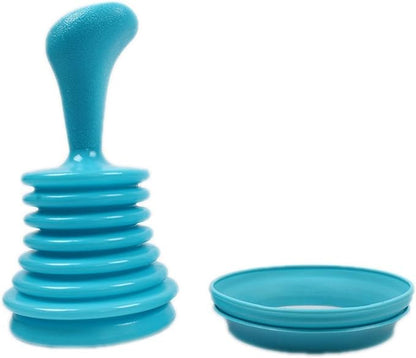 Kitchen Sink Drain Plunger, PP Bellows Air Pressure Tool for Toilet Bowl Unclogging, High Power Squeeze Cleaner for Bathroom Shower Clog Removal, Bathtub Drain Hair Remover(Blue)