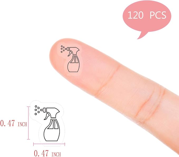 Spray Bottle Planner Stickers, 120 Clear Cleaning Day Designer Labels Scrapbooking Crafting Sticker