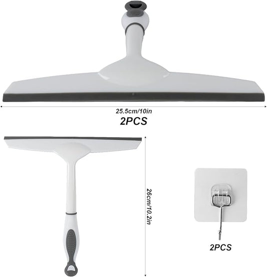 6 Pcs Shower Squeegee for Shower Glass Doors,Car Window Windshield Mirror Tile Cleaner Cleaning Wiper Squeegees Tool with Hook, Window Cleaning Shower Glass Squeegees