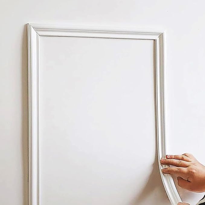 Peel and Stick Flexible Wall Molding Trim Self Adhesive Decorative Strips, DIY 3D Ceiling Trim for Home Décor on Cabinet Door Mirror Frame, 1.3 in x 10 ft White