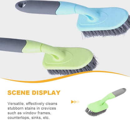 Cabilock Floor Scrub Brush with Long Handle, Hard Bristle Tile and Bathtub Cleaner for Deep Bathroom, Kitchen, and Carpet Cleaning, Yellow Plastic Shower and Toilet Scrubber