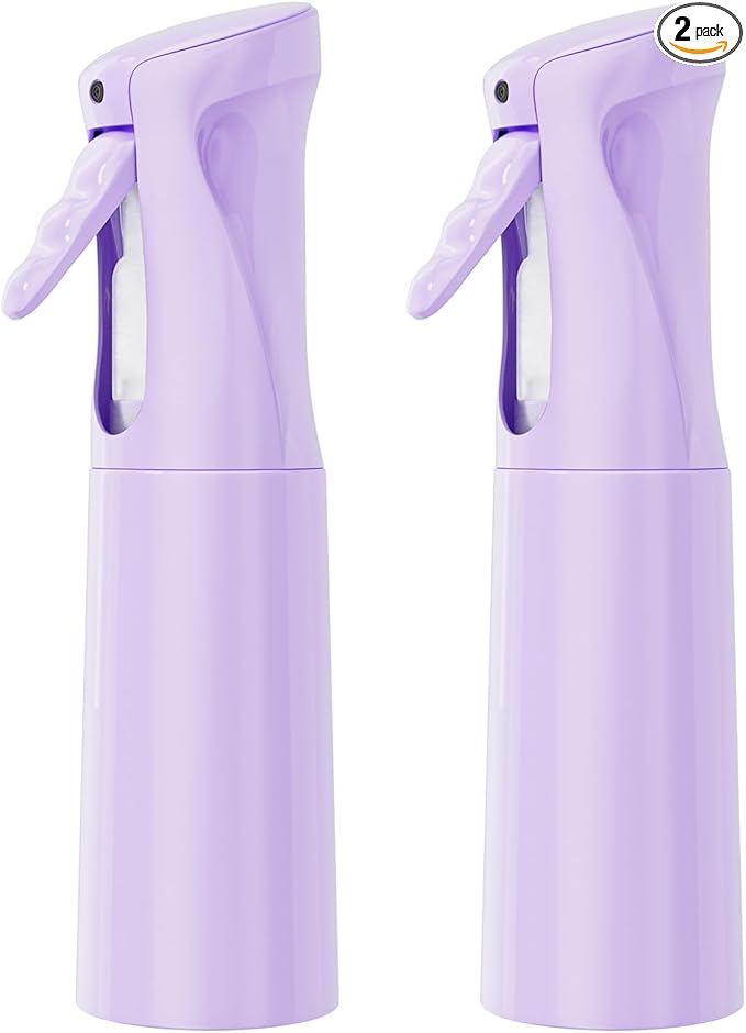 IMPORX Continuous Spray Bottle for Hair 2 Pack (10.1oz/300ml) Home Essentials Spray Bottles for Cleaning Empty Ultra Fine Water Mister Sprayer for Hairstyling Garden Plants Curly Hair Perfume, Purple