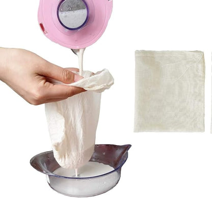 Reusable Cheesecloth Bags, 100% Cotton Fine Mesh Strainer for Cold Brew Coffee, Nut Milk, Tea & Juice - Large (2 Pack)