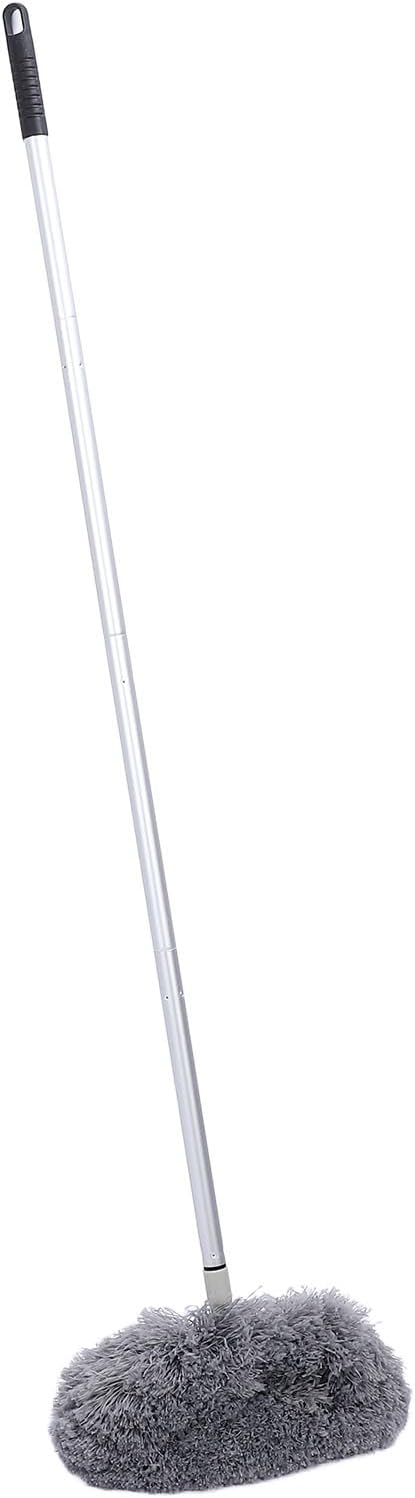 Extendable Long Handle, Ceiling Fan Blade Cleaning Tool Reusable Washable Microfiber Mop Microfibre Duster for high Ceilings, Cobweb Telescopic Extension Pole kit, Duster