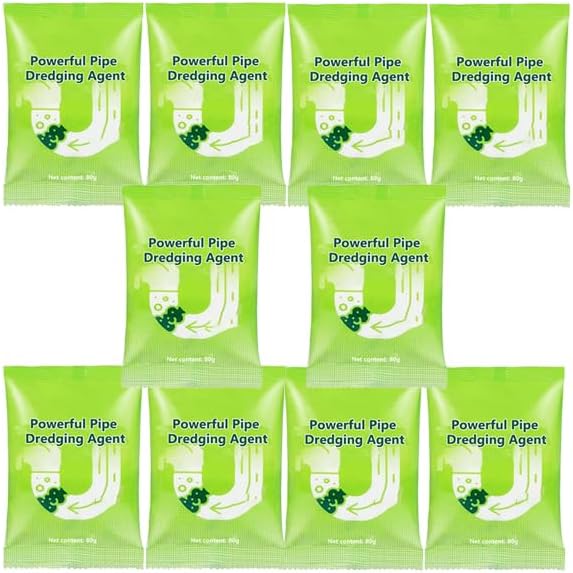 High Speed Drain Cleaner Foaming Powder,Powerful Pipe Dredging Agent,Unclogger Powerful Sink and Drain Cleaner Powder for Pipeline Unblocking,Unclog Toilet (10pcs)