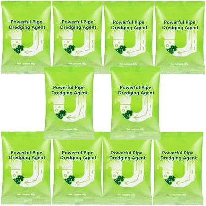 High Speed Drain Cleaner Foaming Powder,Powerful Pipe Dredging Agent,Unclogger Powerful Sink and Drain Cleaner Powder for Pipeline Unblocking,Unclog Toilet (10pcs)