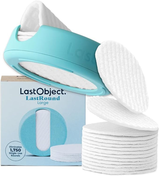 LastRound Reusable Makeup Remover Pads - 7 Washable Eco-Friendly Reusable Cotton Rounds for Face - Sustainable & Soft Cotton Face Pads for Facial Cleansing & Eye Makeup Removal - Travel Storage Case