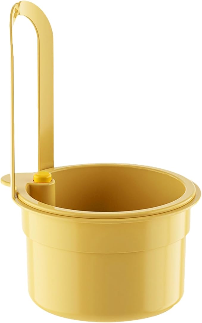 Hanging Food Waste Catcher for Sink, Sink Strainer Basket with Press Dumping, Self-Cleaning Design – Food Strainer for Sink, Faucet-Mounted Trash Catcher for Kitchen (Yellow)
