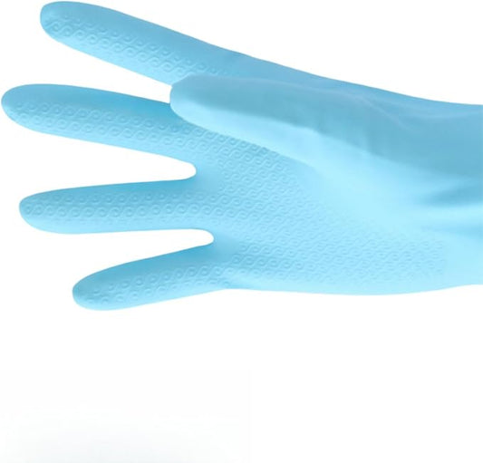RARITYUS Household Kitchen Cleaning Gloves Waterproof Cotton Lined Dishwashing Non-Slip Long Cuff Gloves