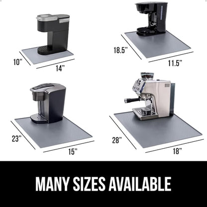 GORILLA GRIP Silicone Coffee Mat, Espresso Machine Bar Accessories, Keep Kitchen Counters Clean, Stays in Place, Waterproof and Heat Resistant Dish Drying Mats, Home Decor Essentials, 10x14, Gray