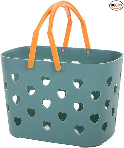 Laundry Hamper, Bathroom Organizers And Storage, Plastic Storage Baskets With Handles Hollow Shower Baskets With Holes, Bathroom Organizers Toiletry Bag Basket (blue)