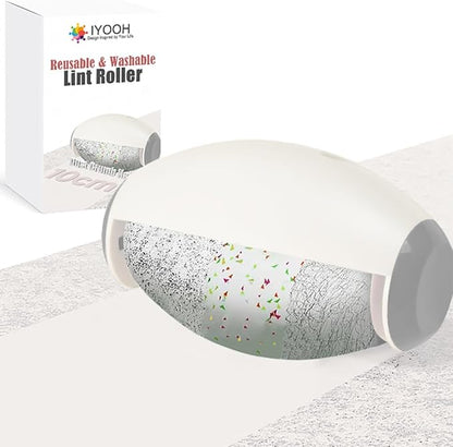 Reusable Lint Roller Ball, Mini Travel Size Lint Roller for Clothes, On The Go Small Portable Lint Ball Remover for Clothes and Pet Hair, Extra Sticky & Washable Gel (White)
