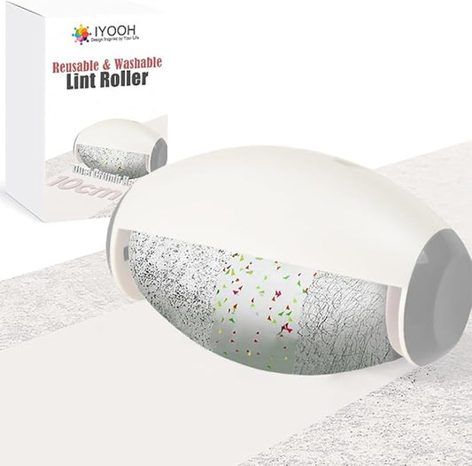 Reusable Lint Roller Ball, Mini Travel Size Lint Roller for Clothes, On The Go Small Portable Lint Ball Remover for Clothes and Pet Hair, Extra Sticky & Washable Gel (White)