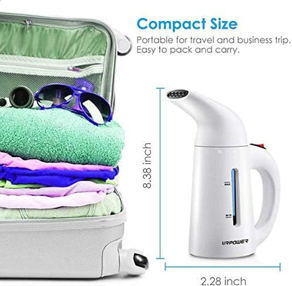 URPOWER Updated 180ml Steamer for Clothes, 7-in-1 Portable Handheld Garment Steamer, Fast Heat-up Clothes Steamer, Travel Steamer, High Capacity Fabric Steamer for Home and Travel