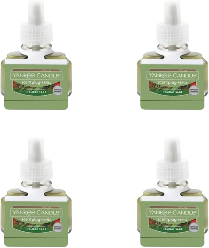 Yankee Candle Scent Plug Refill, Holiday Sage (Pack of 4)