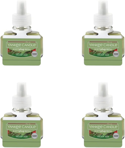 Yankee Candle Scent Plug Refill, Holiday Sage (Pack of 4)