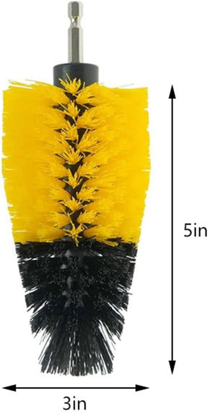 MagiDeal Car Wheel Cleaning Drill Brush Attachment Wheel Cleaner Brush Car Detailing Brush for Floor Mats Car Carpet, 17cm, Yellow