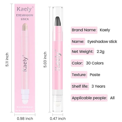 evpct 2Pcs Cream Eye Shadow Brightener Sticks Set for Eyes Waterproof, Pearl White & Pearl Black Shimmer Cream Eyeshadow Applicator Stick Pigmented Eye Makeup sombras en crema para ojos 01+03