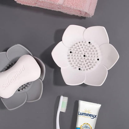 Silicone Soap Dishes with Draining - 2 Pack for Shower, Sink, and Bathtub. Extend Soap Life.