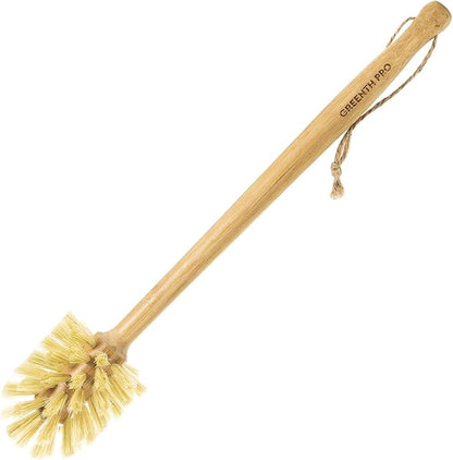 Nature Bamboo Bottle Brush with Sisal Bristle - Long Handle Hanging Design Cleaning Brush for Water Bottles Baby Bottles Sports Bottles Glasses Water Glasses Wine Glasses