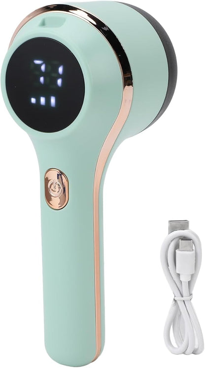 Fabric Shaver, Lint Remover Rechargeable, Electric Portable Sweater with 3 Speeds, Digital LED Display to Remove Pilling for Clothes, Furniture, Sweater, Couch, Blanket (Green)