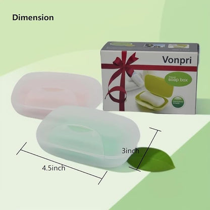Travel Soap Holder Bar Soap Dish Shower Soap Saver Case Container Box for Bathroom Camping Gym Vonpri (Clear Without Bag)