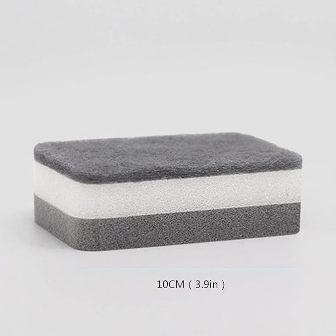 20pcs Sponge Scouring Pads Dish Washing Scrub Sponge Cleaning Scrubber Brush for Kitchen Garage Bathroom House Toilet Bowl Brush and (Grey, One Size), Gray